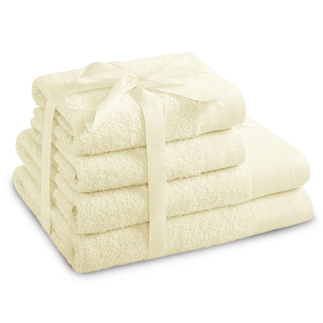 AmeliaHome Amari håndklædesæt - cremefarvet, 4 stk (2×70×140 cm + 2×50×100 cm) billede