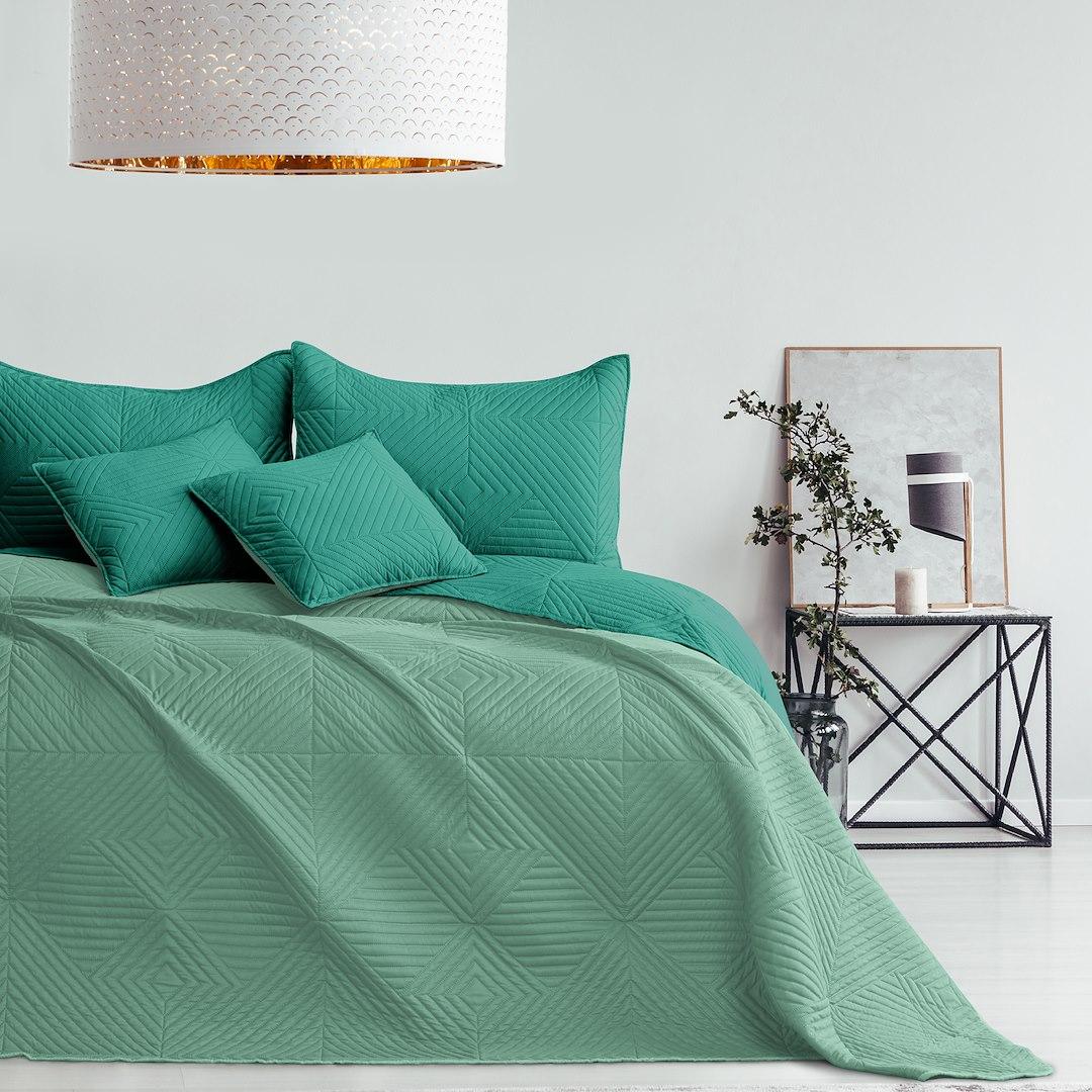 AmeliaHome SOFTA sengetæppe 240×260 cm - grøn mikrofiber billede