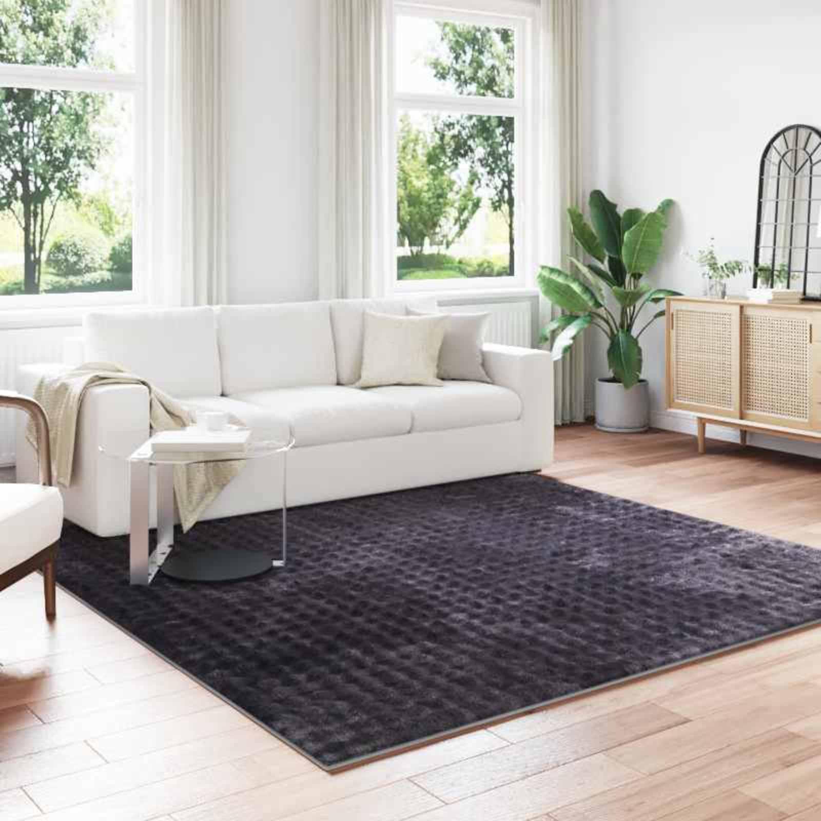 Områdetæpper Firkantet HUARTE Beige 120 x 120 cm Polyester billede