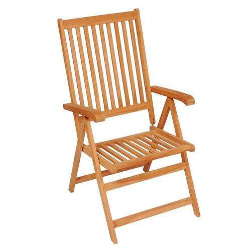 Havestole 2 stk. med beige hynder massivt teaktræ