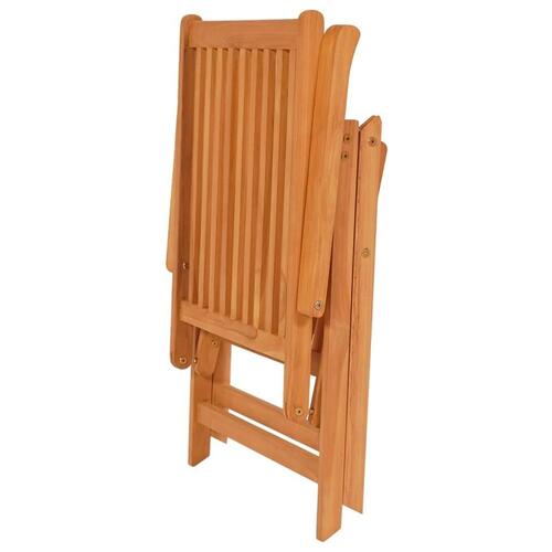 Havestole 2 stk. med beige hynder massivt teaktræ