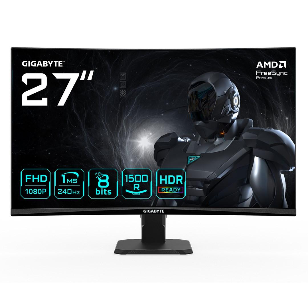 Gigabyte GS27FC2 27" FHD buet gaming-skærm - 240 Hz, 1 ms, HDR, HDMI 2.0/DP 1.4 billede