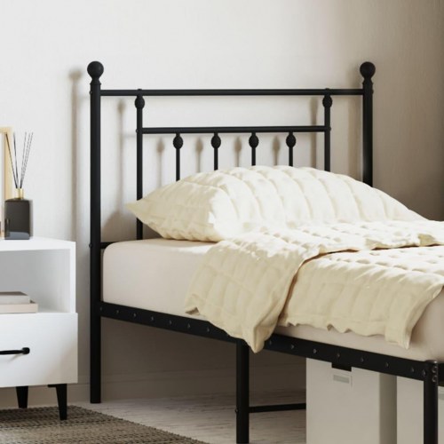 Sengegavl i metal 80 cm - sort, klassisk design
