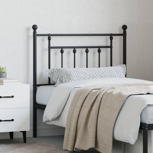 Sengegavl i metal 80 cm - sort, klassisk design