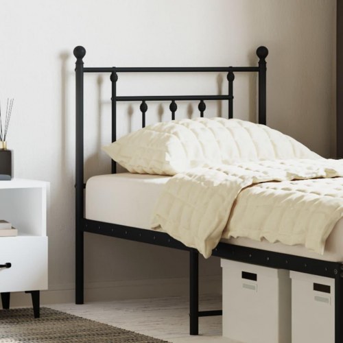 Sengegavl i metal 75 cm - sort, klassisk design