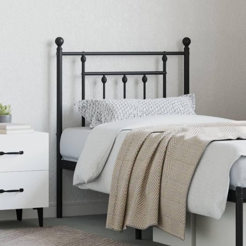 Sengegavl i metal 75 cm - sort, klassisk design