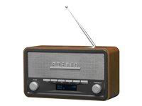 DENVER DAB-18 clockradio med DAB/DAB+, FM og Bluetooth - Sort/Brun/Sølv billede