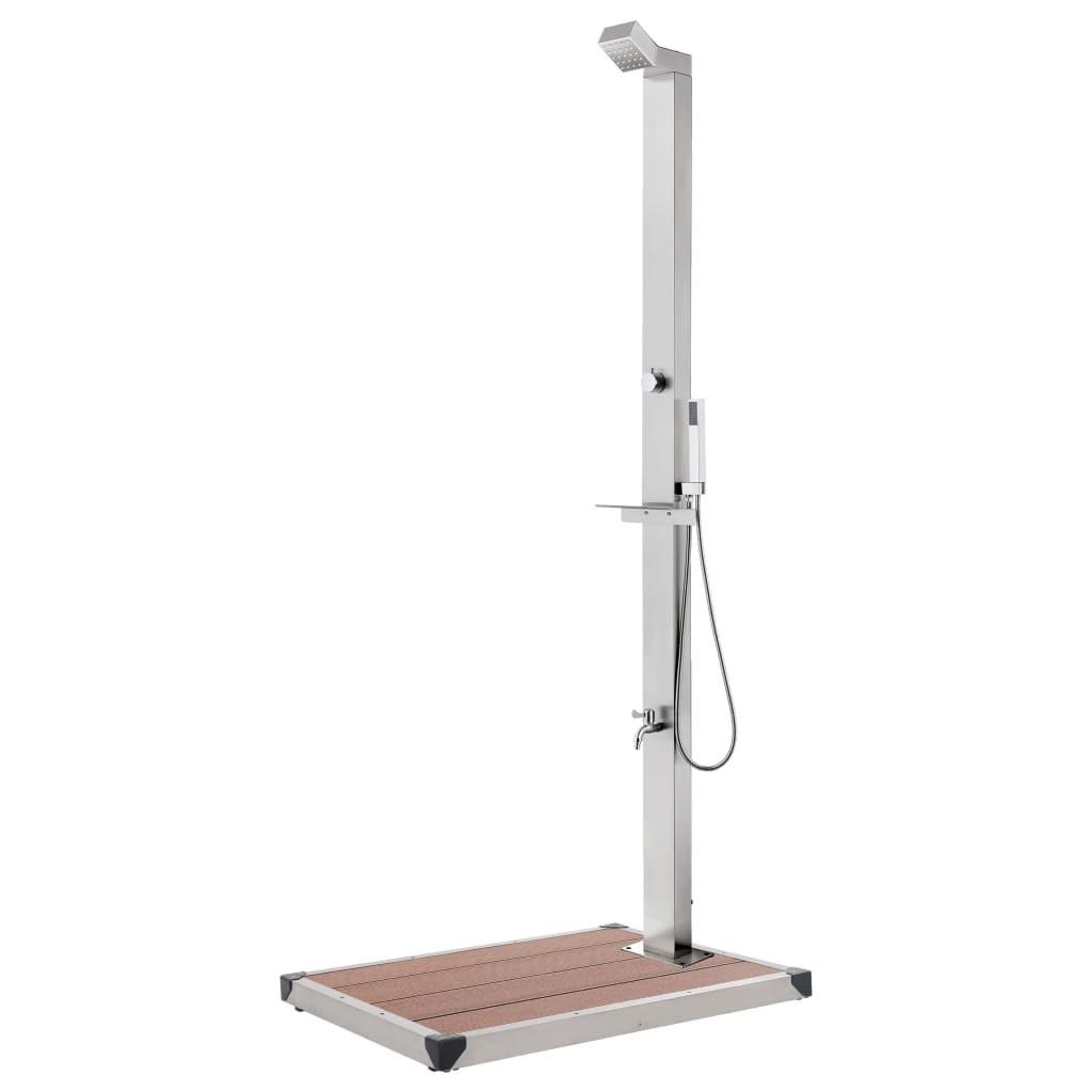 Havebruser med brun bund 225 cm rustfrit stål