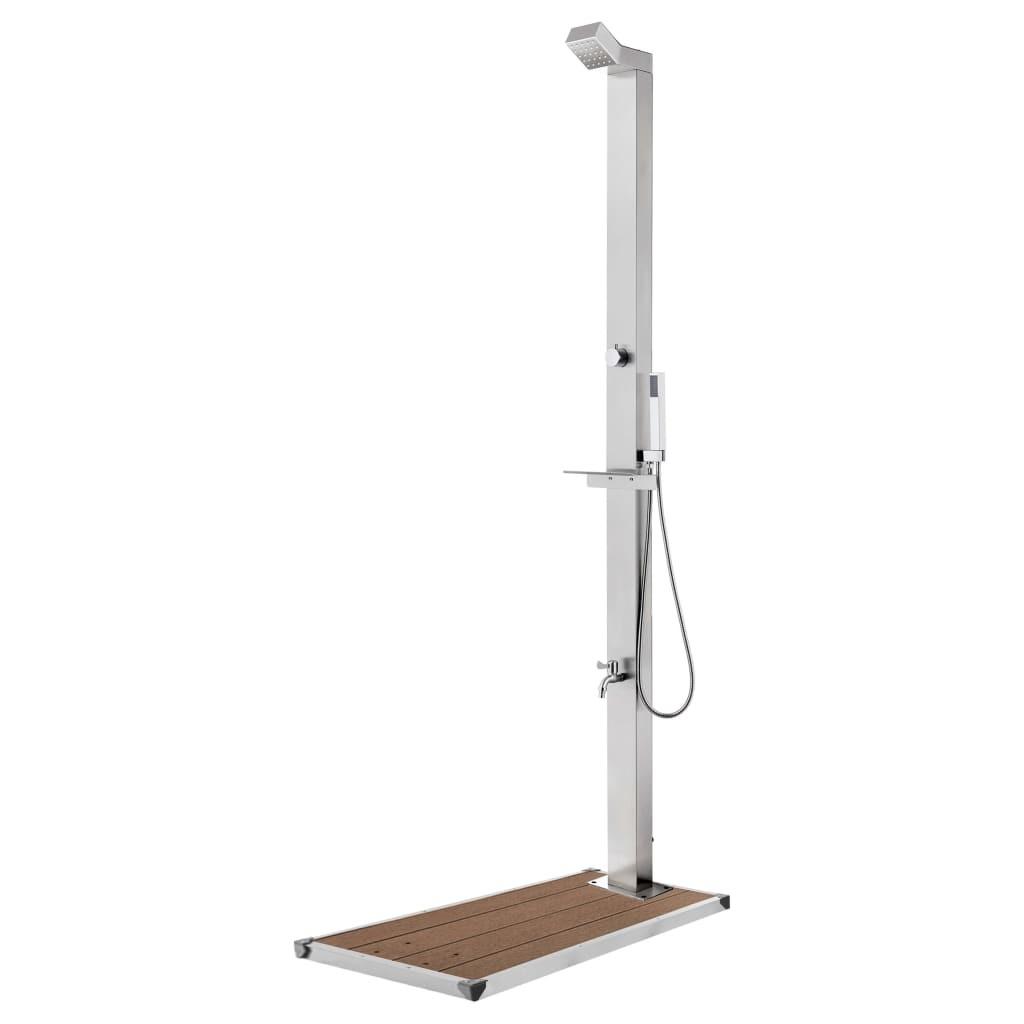 Havebruser med brun bund 225 cm rustfrit stål