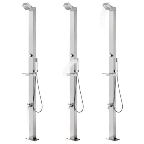 Havebruser med brun bund 225 cm rustfrit stål