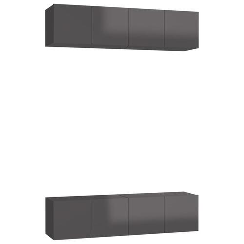 Tv-skabe 4 stk. 60x30x30 cm konstrueret træ grå højglans