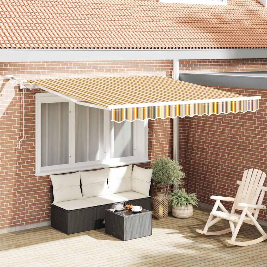 Utrækkelig Markise Flerfarvet 350 x 250 cm Polyester og metal billede