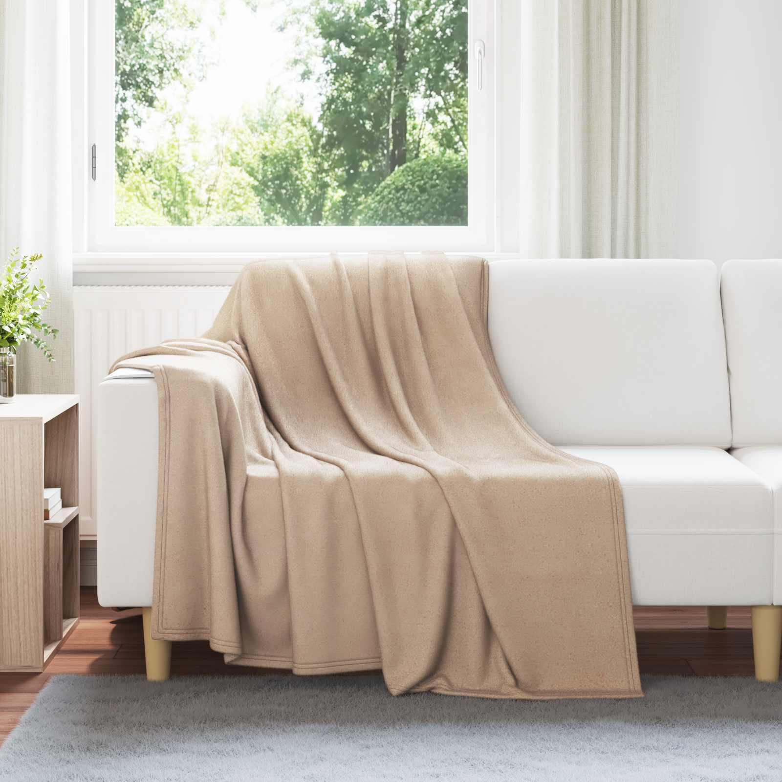 Kastetæpper 24 stk Camel 200 x 150 cm Fleece billede