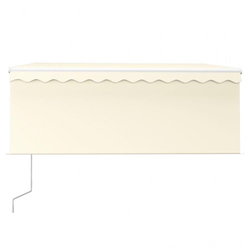 Automatisk markise med rullegardin, LED og vindsensor - 3,5 × 2,5 m, creme