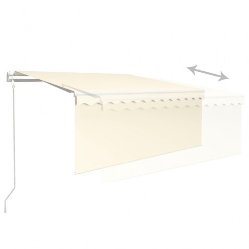 Automatisk markise med rullegardin, LED og vindsensor - 3,5 × 2,5 m, creme