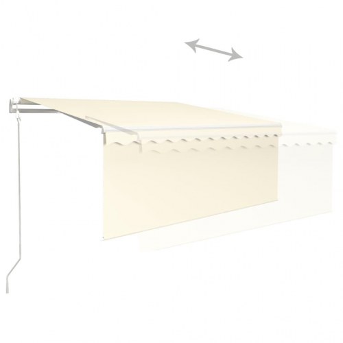 Automatisk markise med rullegardin, LED og vindsensor - 300 × 250 cm, cremefarvet