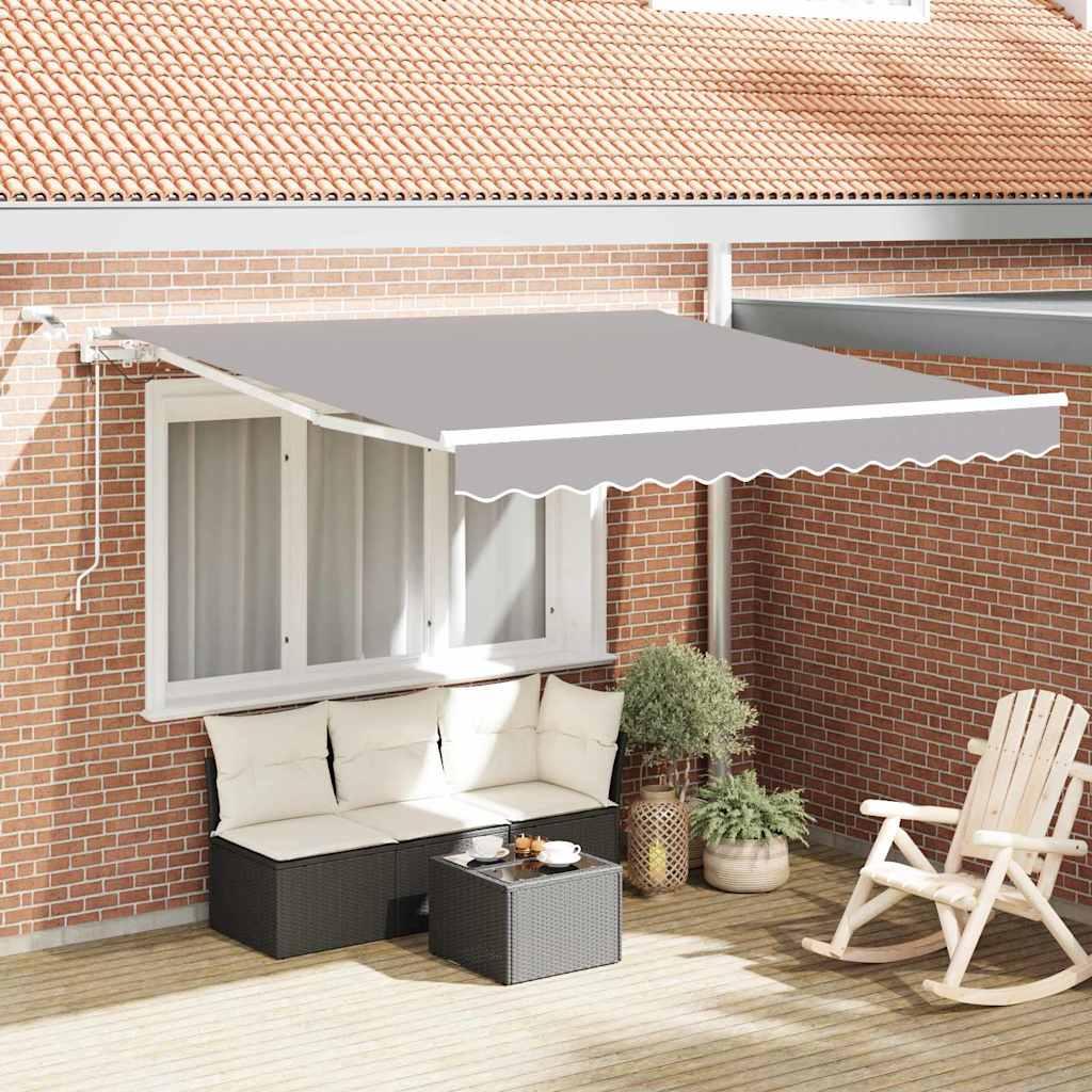 Utrækkelig Markise Lysegrå 300 x 250 cm Polyester og metal billede