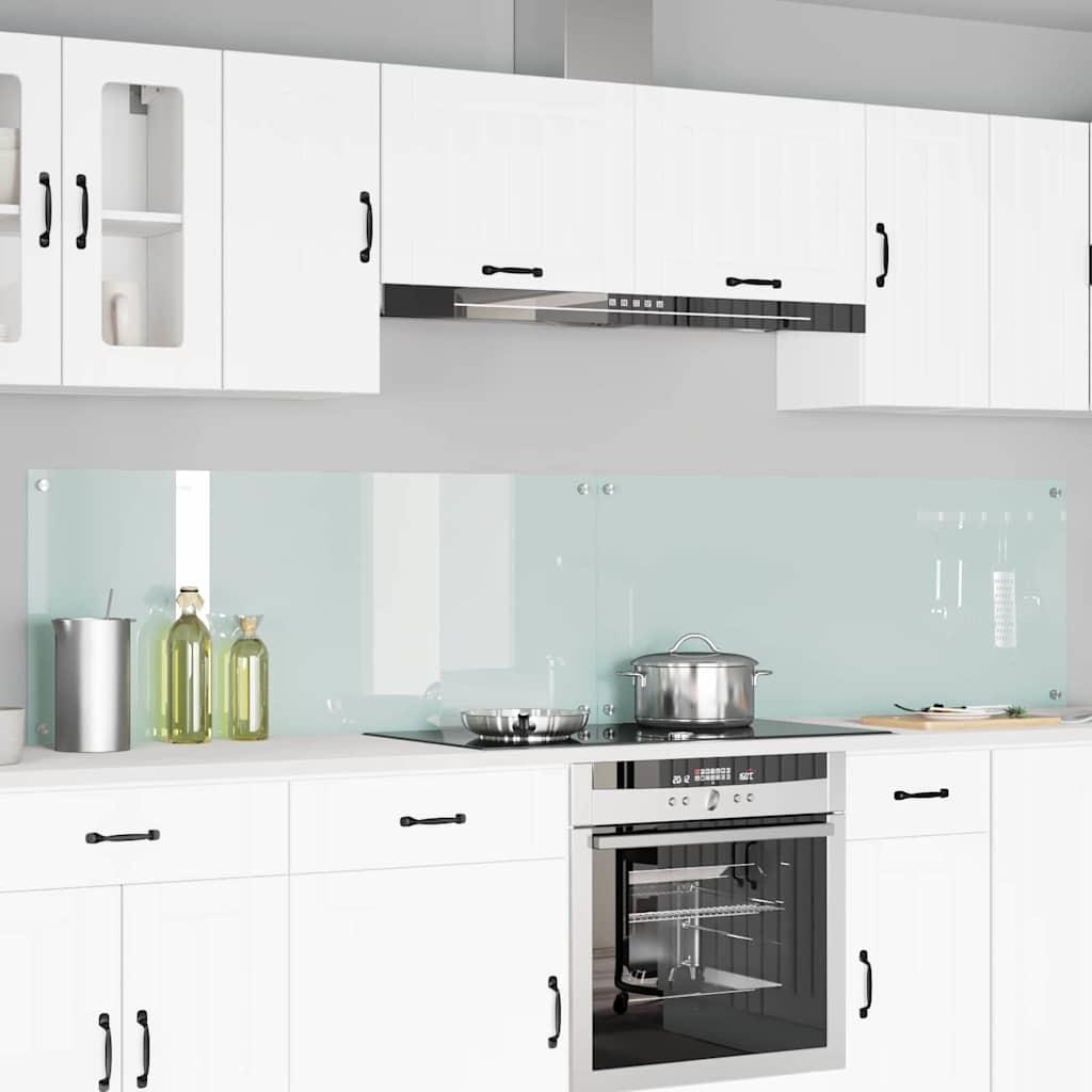 Køkkenbacksplash - 2 stk i hvidt hærdet glas, 120 × 50 cm billede