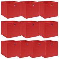 Opbevaringskasser 10 stk. 32x32x32 stof rød