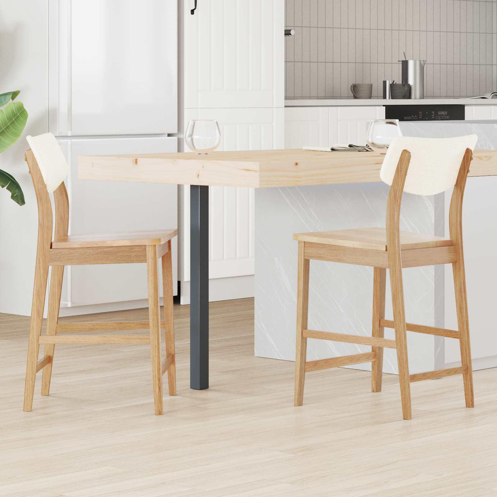 Spisestole 2 stk Naturfarvet 48 x 49 x 95 cm Massiv Gummitræ billede