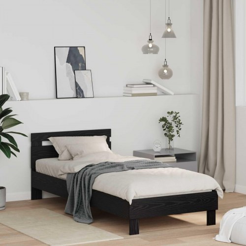 Sengestel i sort eg 100×200 cm - konstrueret træ