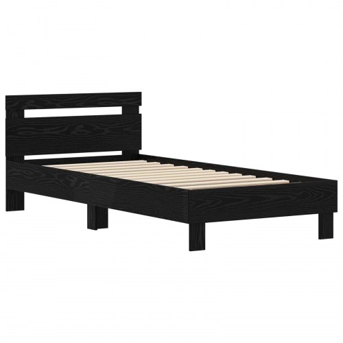 Sengestel i sort eg 100×200 cm - konstrueret træ