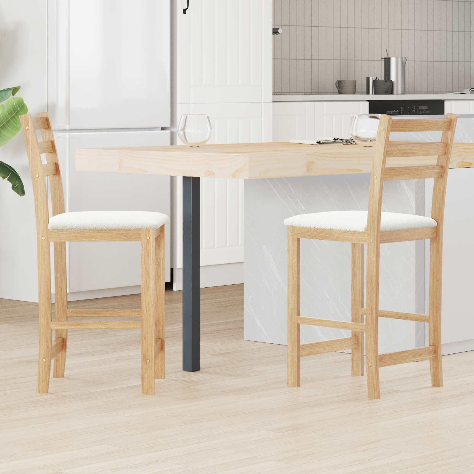 Spisestole 2 stk Naturfarvet 40 x 47,5 x 99,5 cm billede