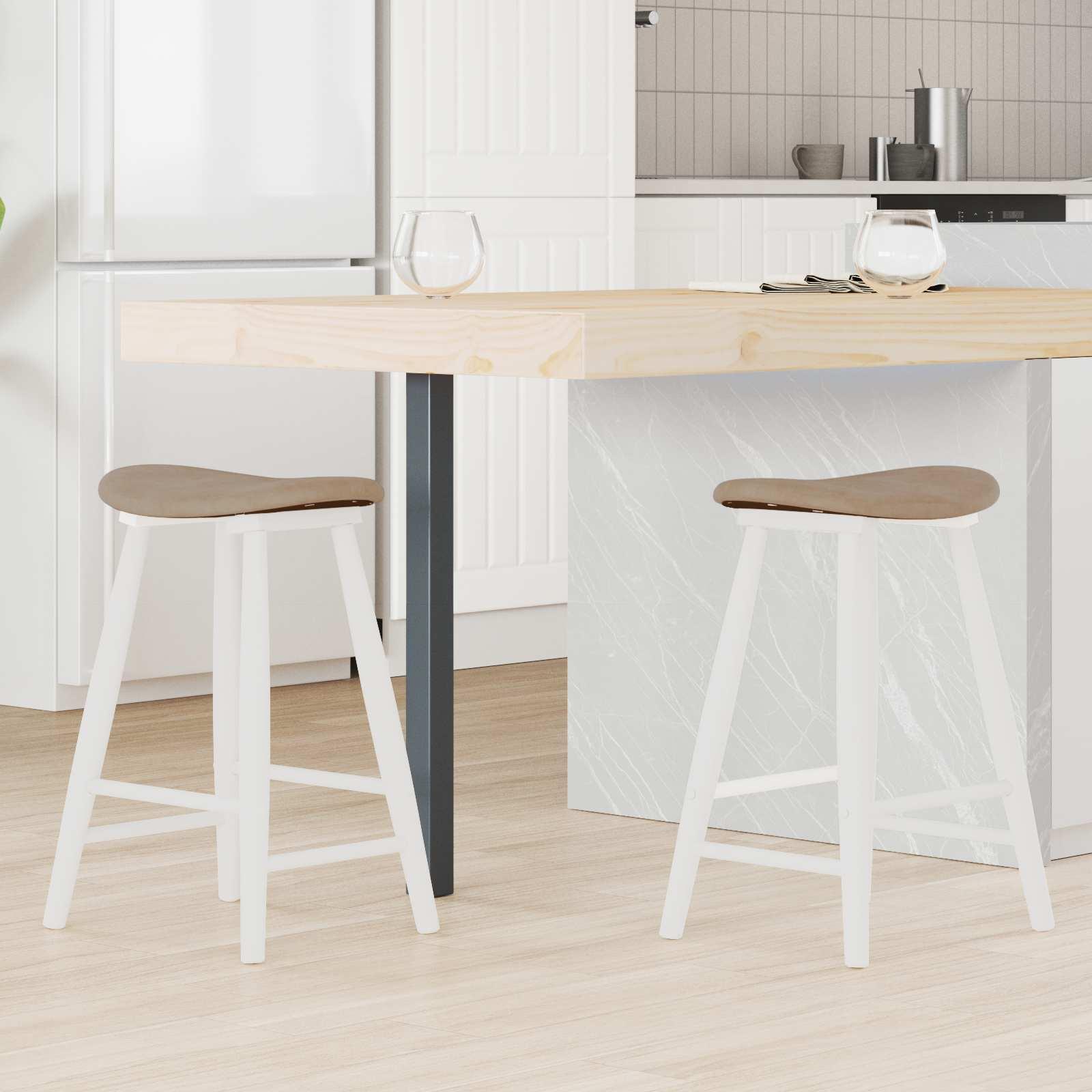 Spisestole 2 stk Hvid 46 x 37 x 63 cm Massiv Gummitræ billede
