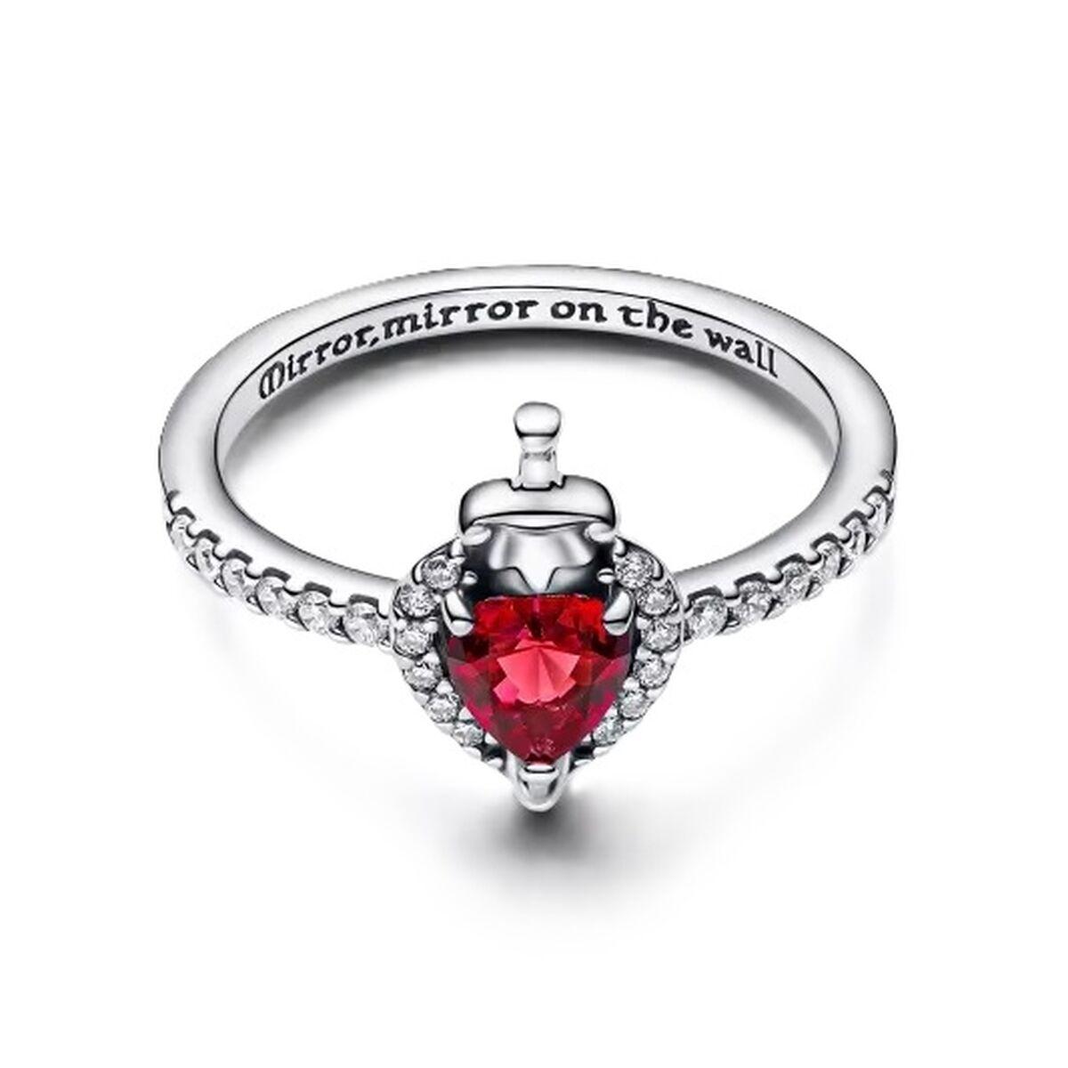 Pandora ring til kvinder 193422C01-52 - sølvfarvet med rød sten, str. 12 billede