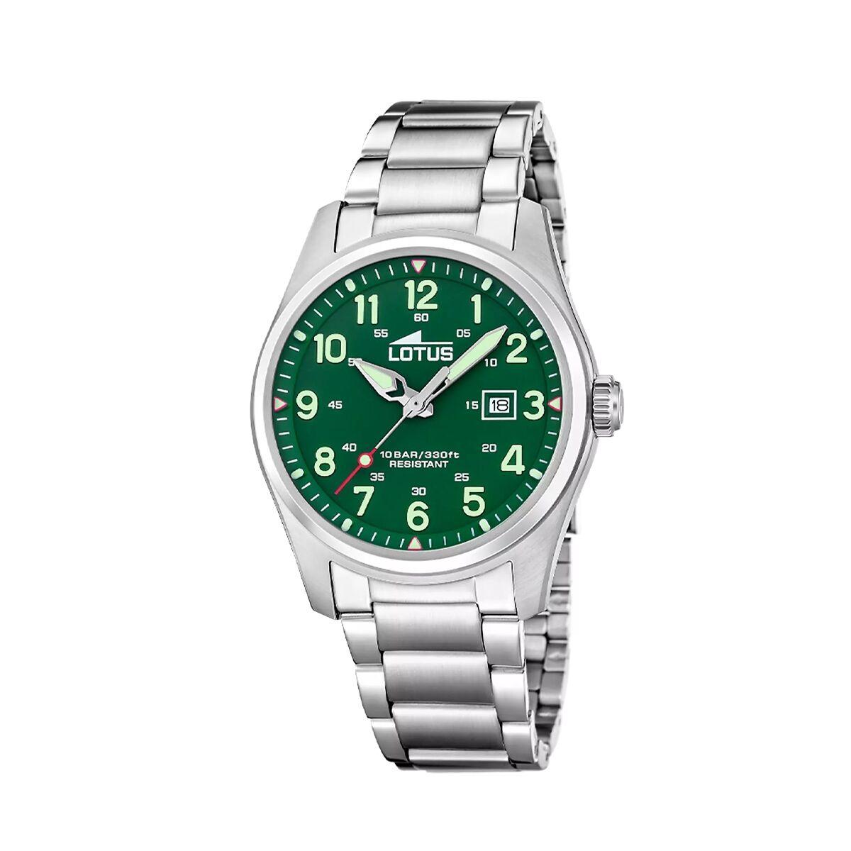Lotus 19054/3 herreur - armbåndsur til mænd med grøn skive billede