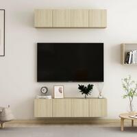 Tv-skabe 4 stk. 60x30x30 cm konstrueret træ sonoma-eg
