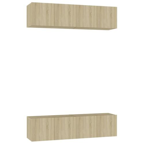 Tv-skabe 4 stk. 60x30x30 cm konstrueret træ sonoma-eg