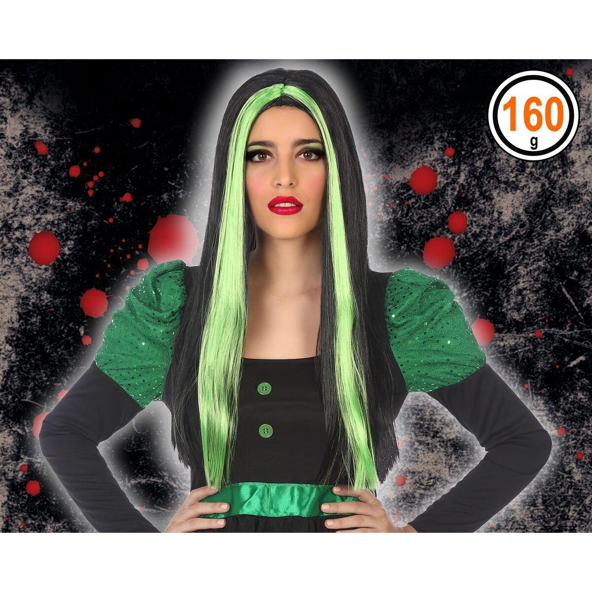 Halloween paryk - grøn lang 60 cm (voksen) (OUTLET A) billede
