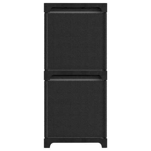 Reol med 5 rum og kasser 103x30x72,5 cm stof sort