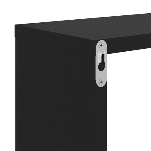 Væghængte kubehylder 2 stk. 100x15x20 cm konstrueret træ sort