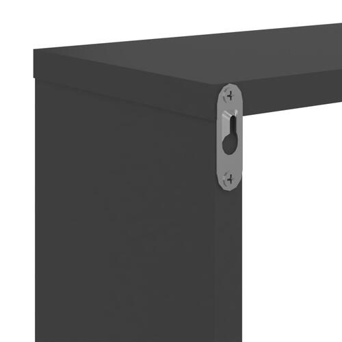 Væghængte kubehylder 2 stk. 100x15x20 cm konstrueret træ grå