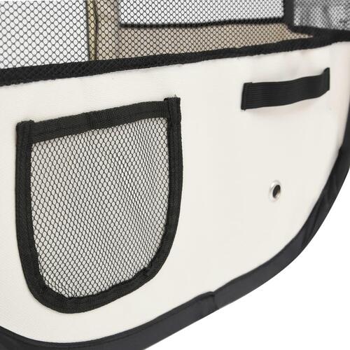 Foldbar hundegård med bæretaske 145x145x61 cm lyserød