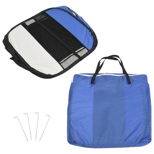 Foldbar hundegård med bæretaske 145x145x61 cm blå