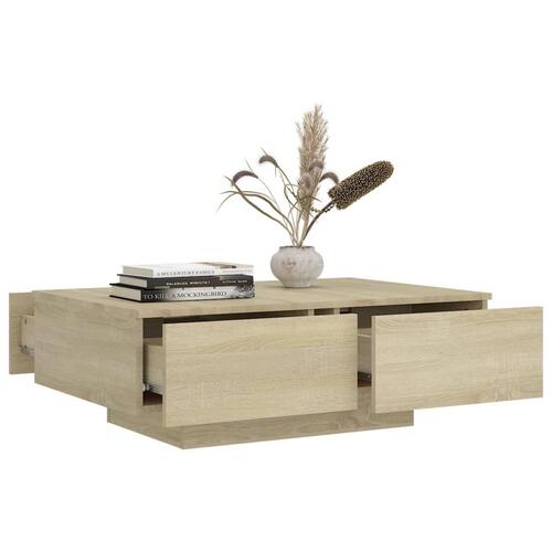 Sofabord 90x60x31 cm konstrueret træ sonoma-eg