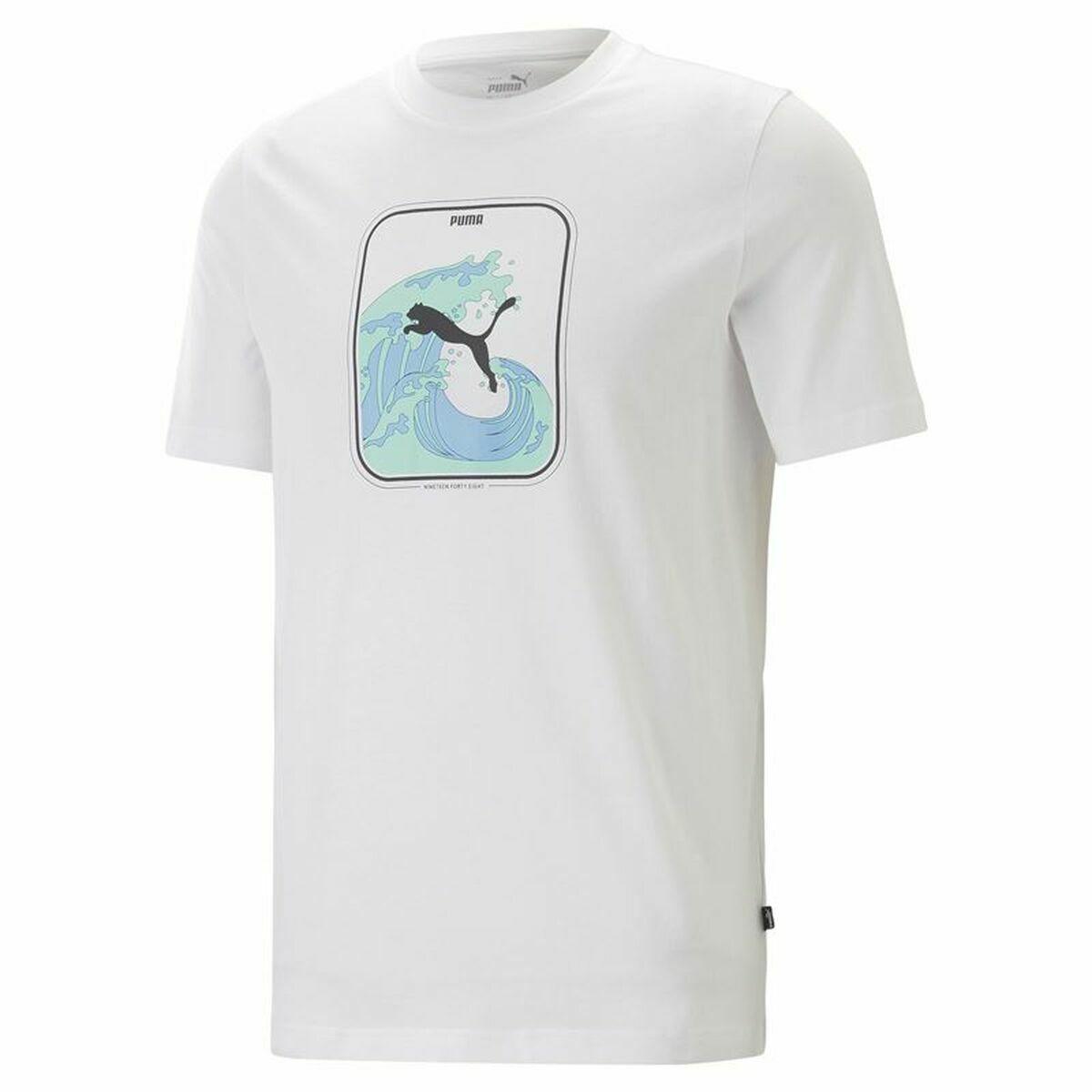 Puma Graphics Wave T-shirt - hvid herre, str. S billede