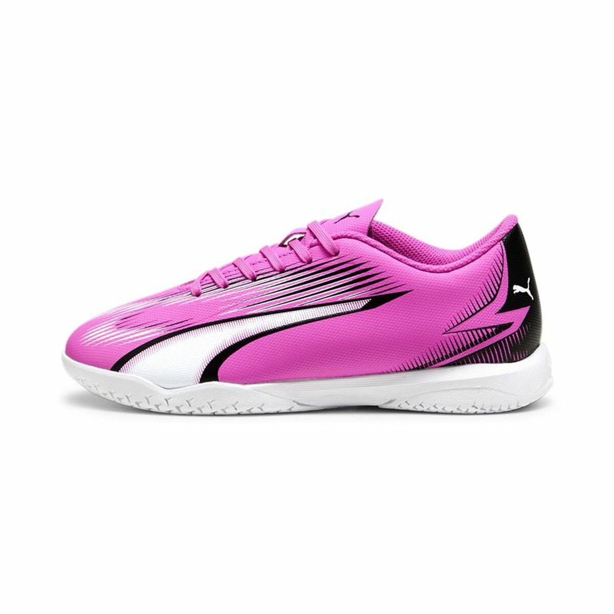 Puma Ultra Play indendørs fodboldstøvler til børn - hvid/mørk pink, str. 38,5 billede