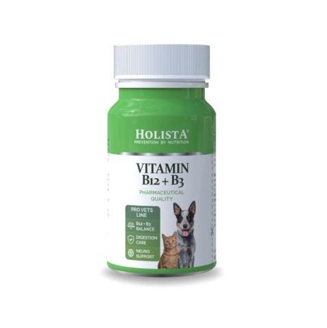HOLISTA Vitamin B12 + B3 - kosttilskud til hunde og katte, 90 tabletter