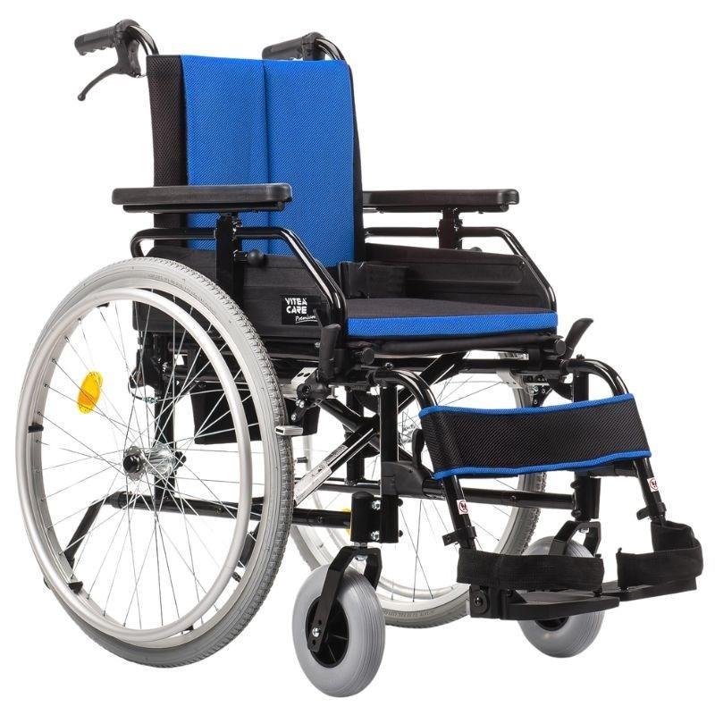 MDH Cameleon 18" sammenklappelig kørestol – sort/blå, 45 cm sædebredde billede
