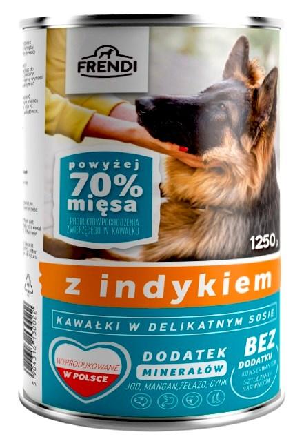 Frendi vådfoder til hund – kalkunstykker i delikat sauce, 1.250 g billede