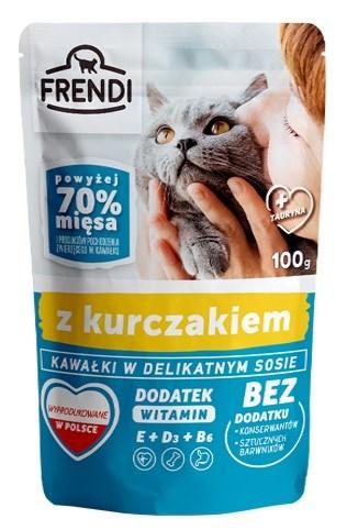 Frendi vådfoder til kat – stykker i sauce med kylling, 100 g billede
