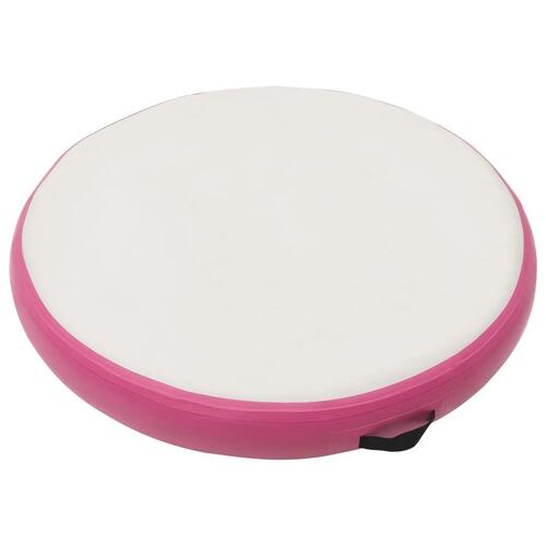 Oppustelig gymnastikmåtte med pumpe 100x100x20 cm PVC lyserød