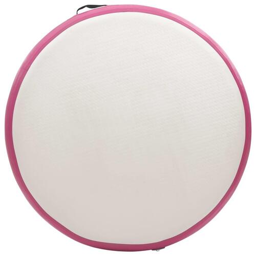 Oppustelig gymnastikmåtte med pumpe 100x100x20 cm PVC lyserød