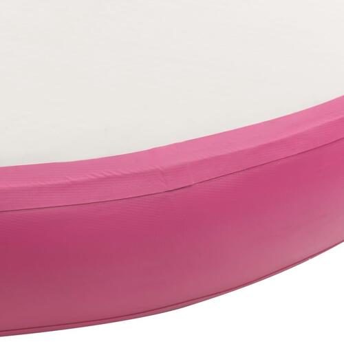 Oppustelig gymnastikmåtte med pumpe 100x100x20 cm PVC lyserød