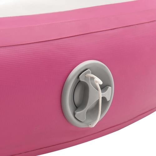 Oppustelig gymnastikmåtte med pumpe 100x100x20 cm PVC lyserød