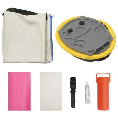 Oppustelig gymnastikmåtte med pumpe 100x100x20 cm PVC lyserød
